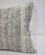 Turkish Hemp Pillow Cushion Natural Cream Black Pillow Cushion Cover 24" x 24" #9324