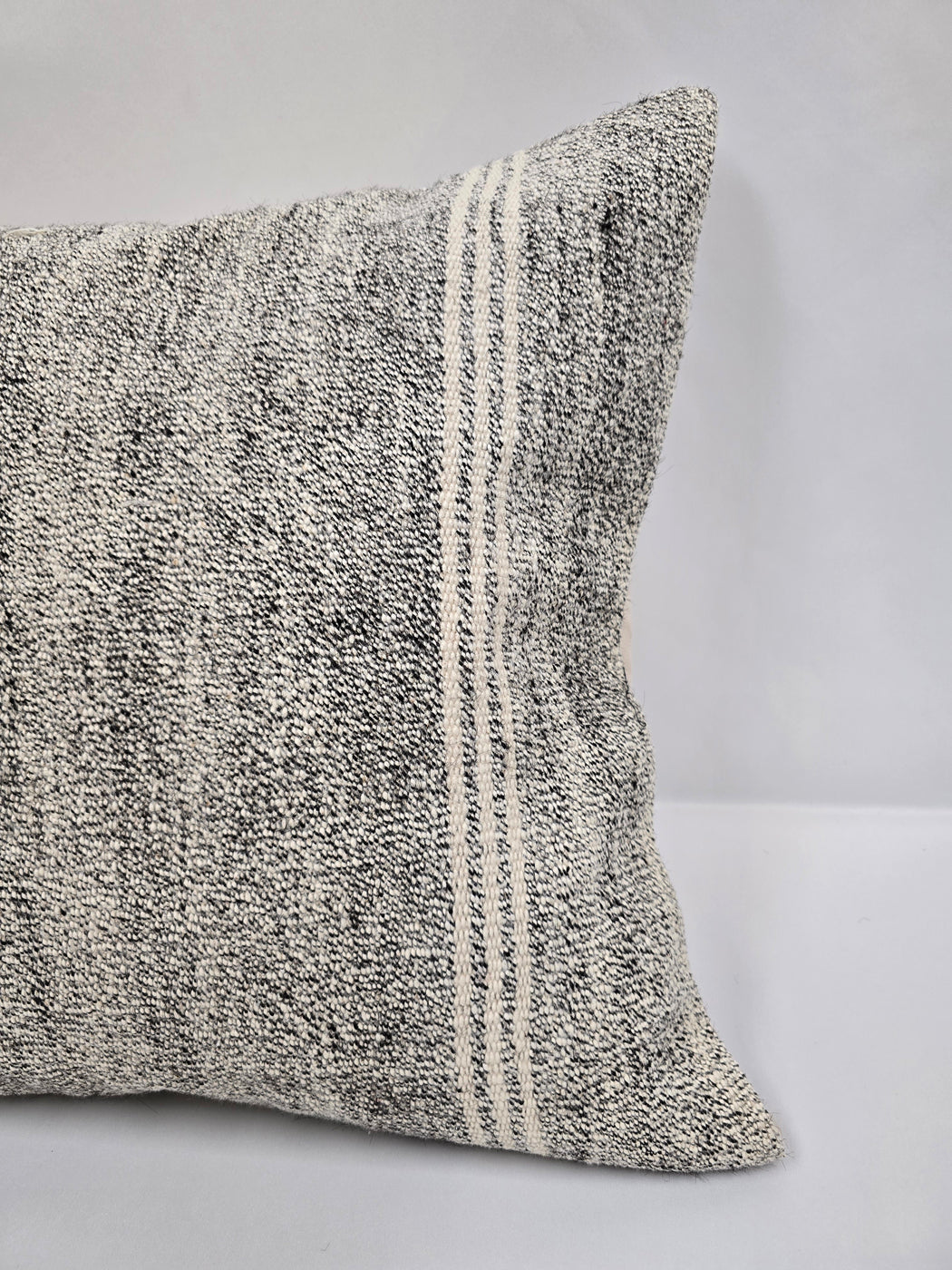 Turkish Hemp Pillow Cushion Natural Cream Black Pillow Cushion Cover 24" x 24" #9324