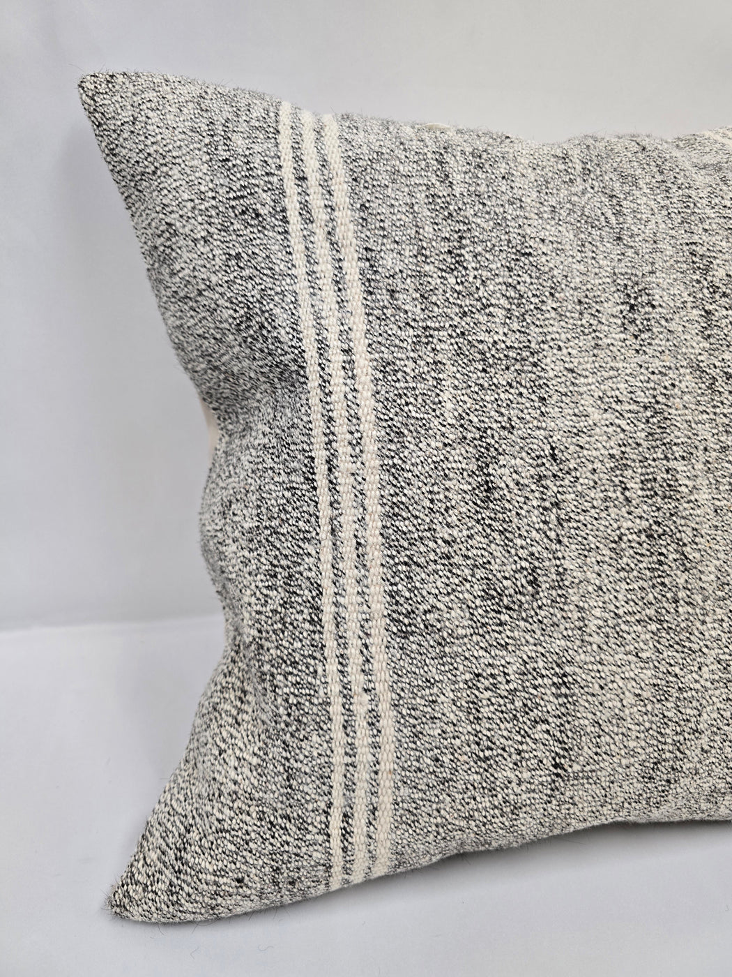 Turkish Hemp Pillow Cushion Natural Cream Black Pillow Cushion Cover 24" x 24" #9324