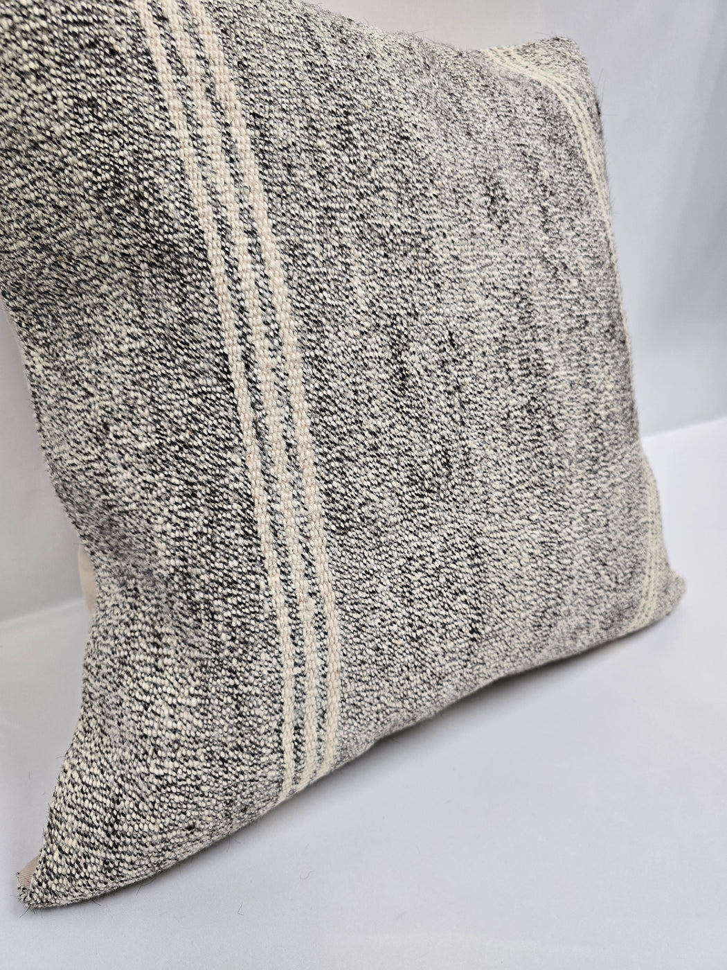 Turkish Hemp Pillow Cushion Natural Cream Black Pillow Cushion Cover 24" x 24" #9324