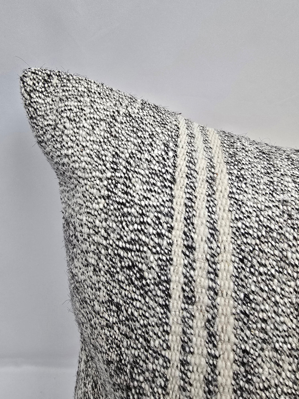 Turkish Hemp Pillow Cushion Natural Cream Black Pillow Cushion Cover 24" x 24" #9324
