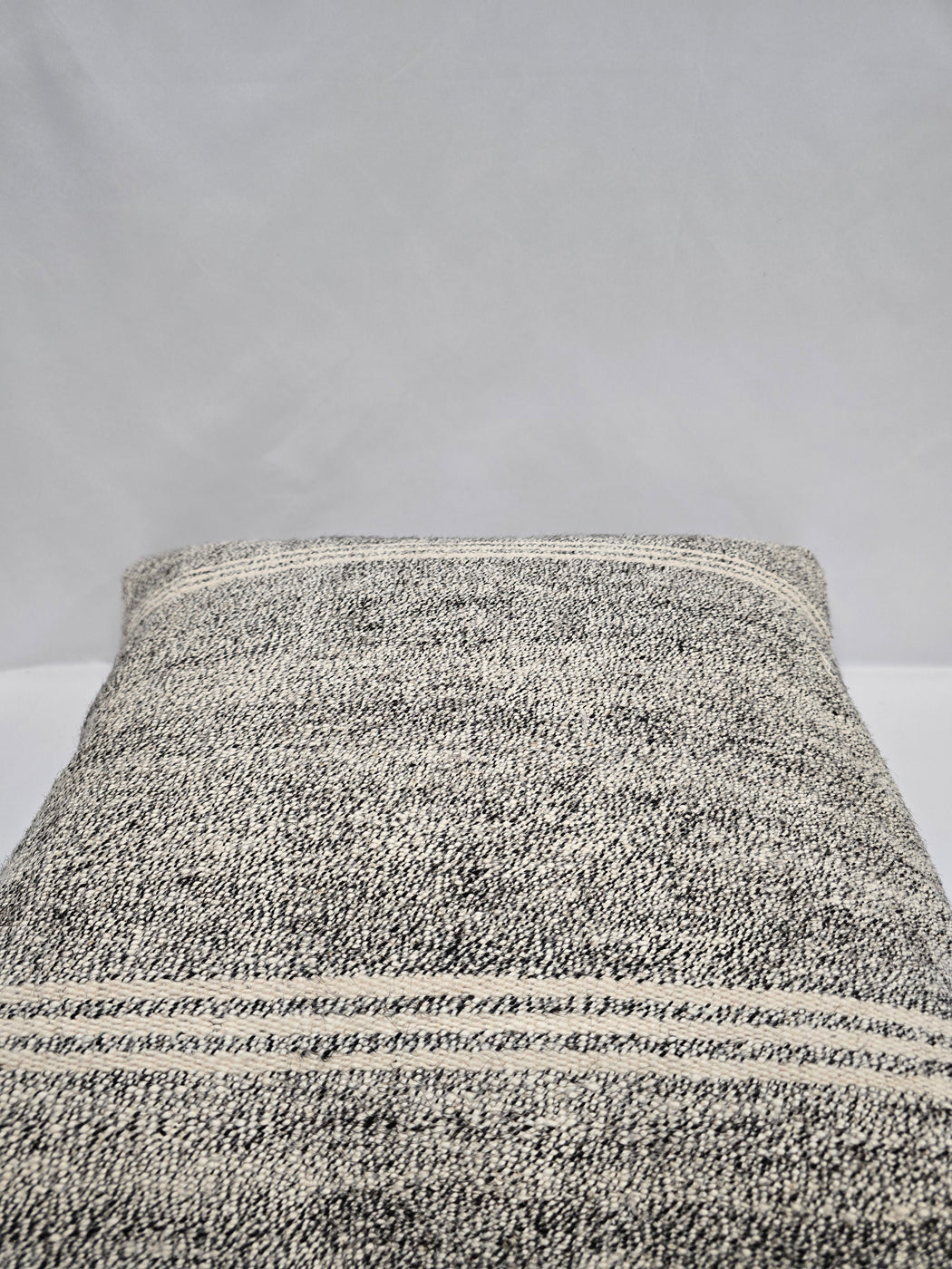 Turkish Hemp Pillow Cushion Natural Cream Black Pillow Cushion Cover 24" x 24" #9324