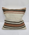 Turkish Hemp Pillow Cushion Natural Cream Brown Pillow Cushion Cover 24" x 24" #9322