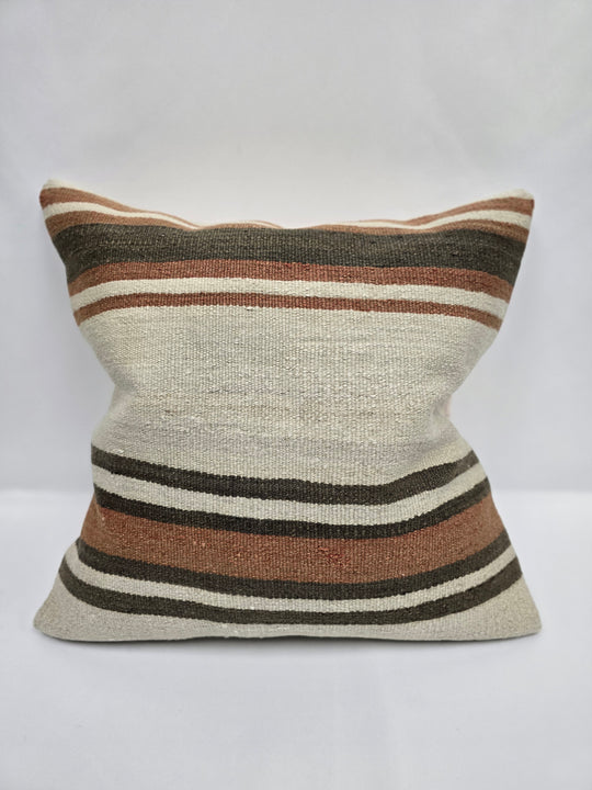Turkish Hemp Pillow Cushion Natural Cream Brown Pillow Cushion Cover 24" x 24" #9322