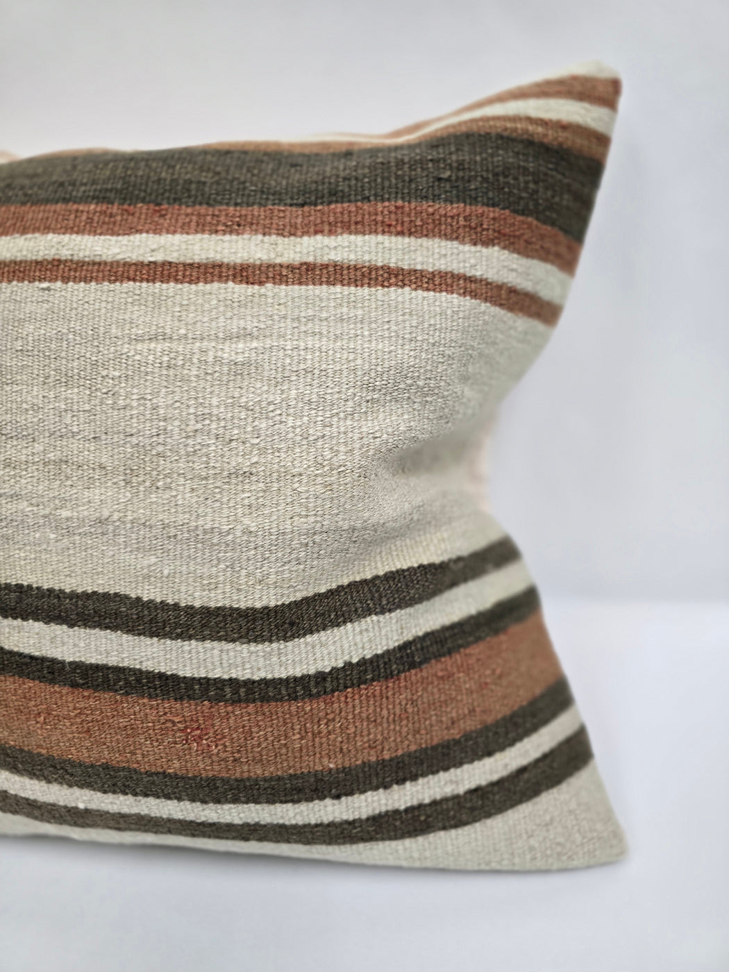 Turkish Hemp Pillow Cushion Natural Cream Brown Pillow Cushion Cover 24" x 24" #9322