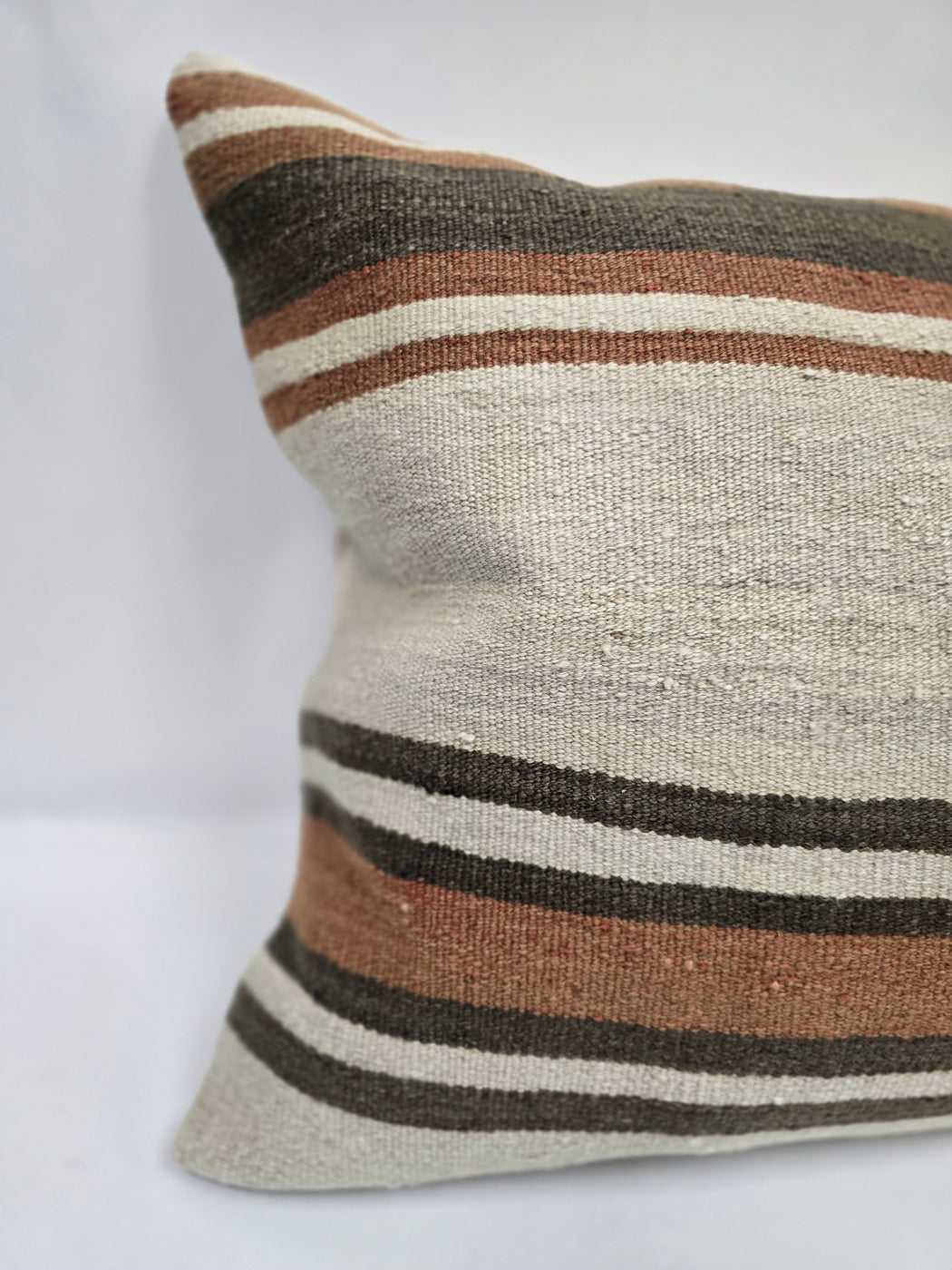 Turkish Hemp Pillow Cushion Natural Cream Brown Pillow Cushion Cover 24" x 24" #9322