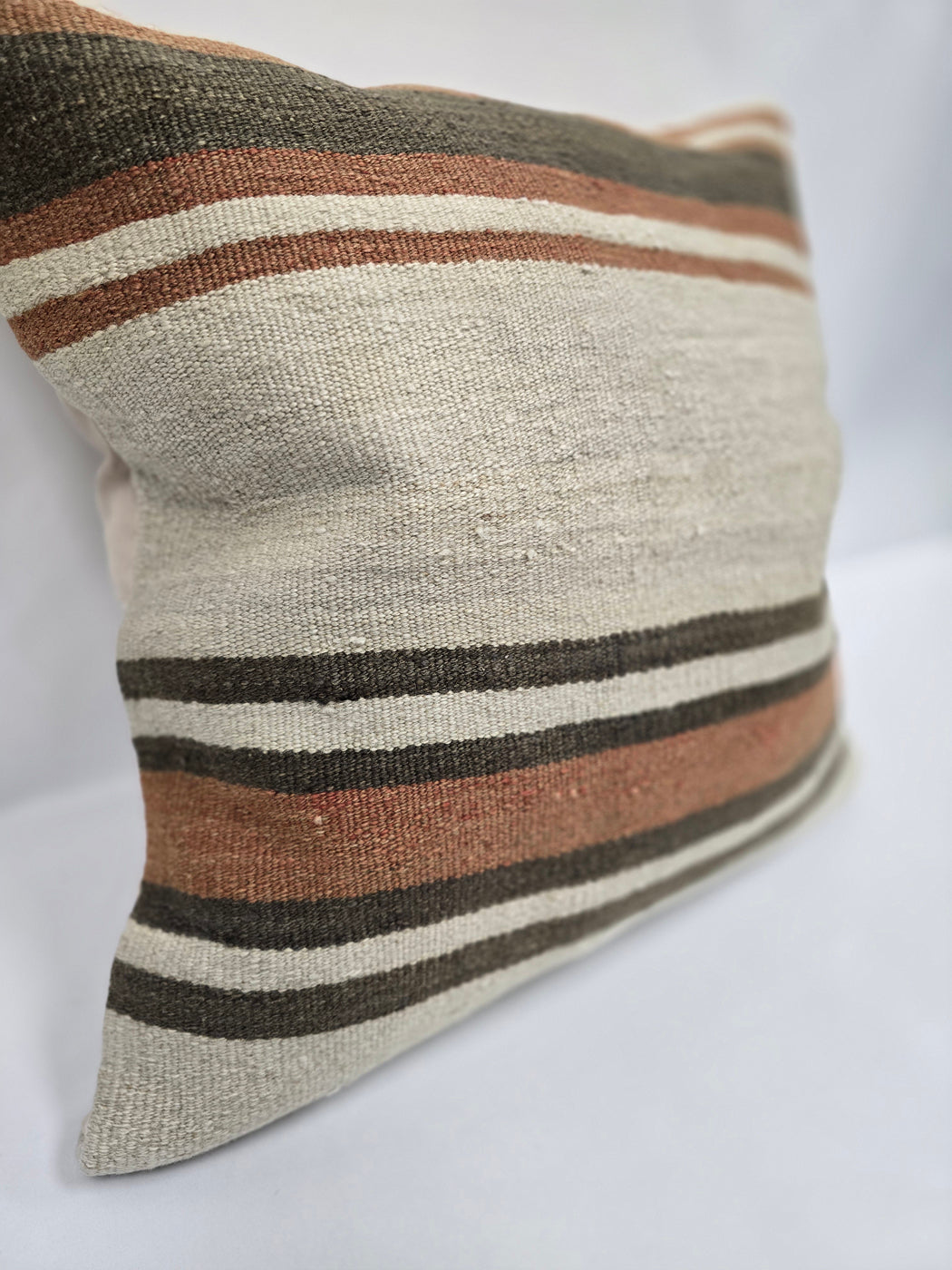 Turkish Hemp Pillow Cushion Natural Cream Brown Pillow Cushion Cover 24" x 24" #9322