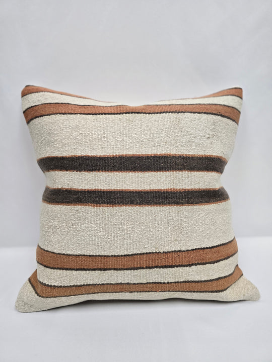 Turkish Hemp Pillow Cushion Natural Cream Brown Pillow Cushion Cover 24" x 24" #9318