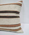 Turkish Hemp Pillow Cushion Natural Cream Brown Pillow Cushion Cover 24" x 24" #9318