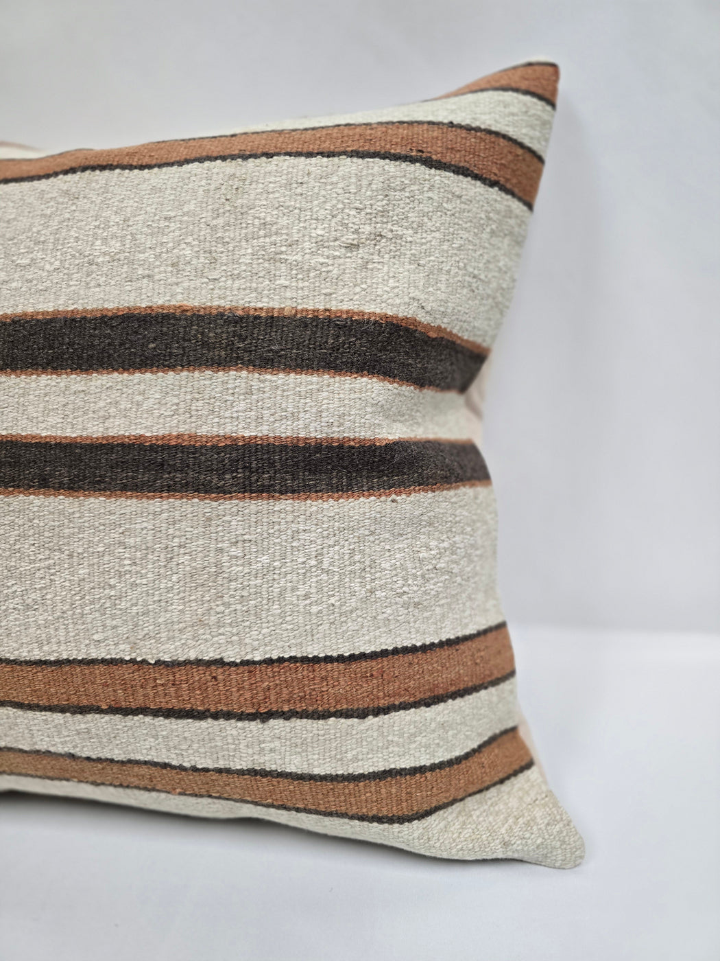 Turkish Hemp Pillow Cushion Natural Cream Brown Pillow Cushion Cover 24" x 24" #9318