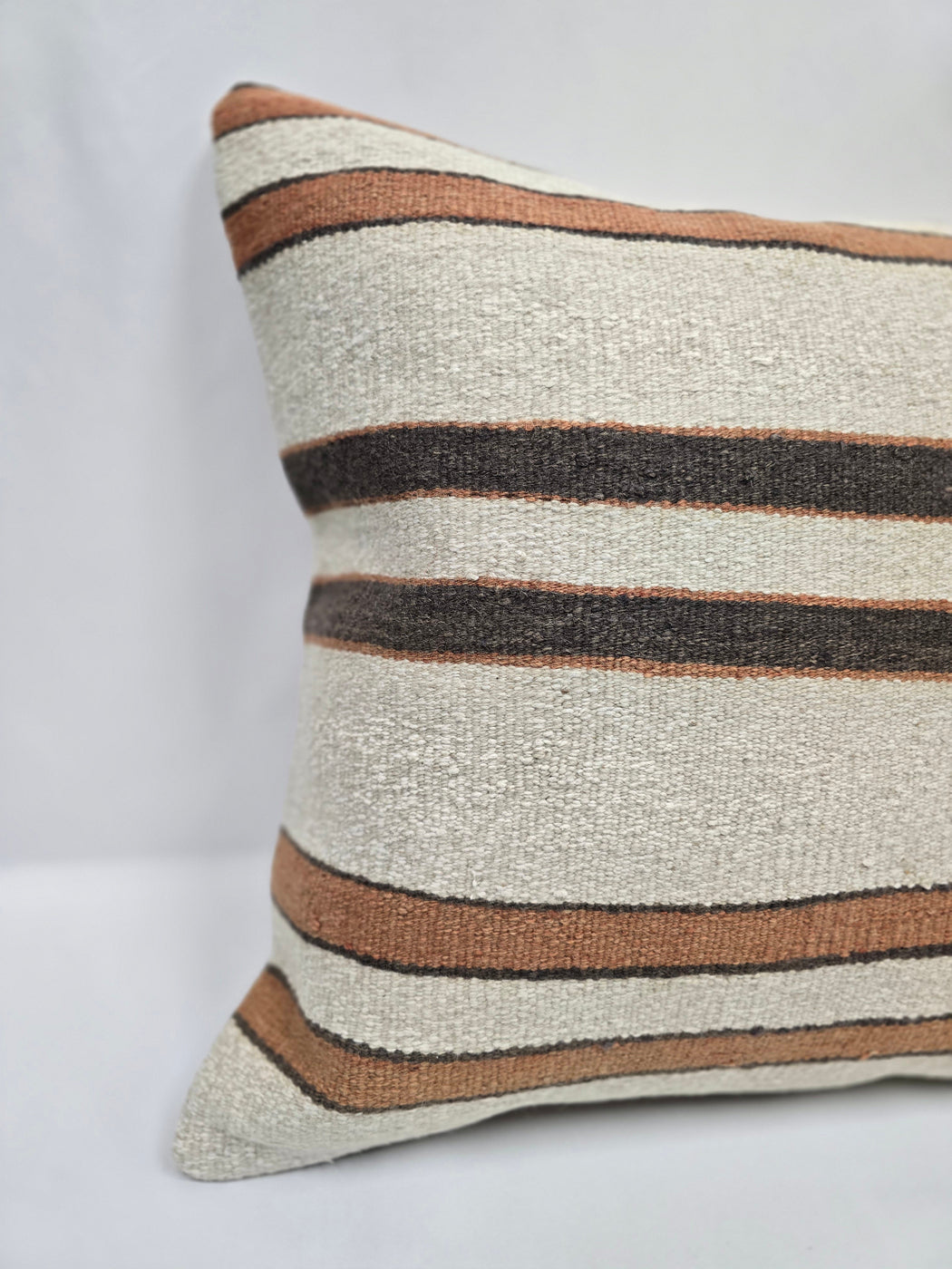 Turkish Hemp Pillow Cushion Natural Cream Brown Pillow Cushion Cover 24" x 24" #9318