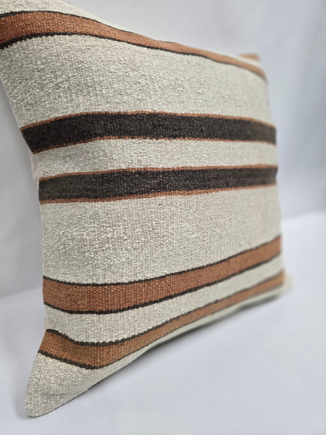 Turkish Hemp Pillow Cushion Natural Cream Brown Pillow Cushion Cover 24" x 24" #9318