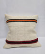 Turkish Hemp Pillow Cushion Natural Cream Black Orange Pillow Cushion Cover 24" x 24" #9317