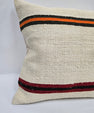 Turkish Hemp Pillow Cushion Natural Cream Black Orange Pillow Cushion Cover 24" x 24" #9317