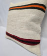 Turkish Hemp Pillow Cushion Natural Cream Black Orange Pillow Cushion Cover 24" x 24" #9317