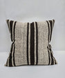 Turkish Hemp Pillow Cushion Natural Cream Black Pillow Cushion Cover 24" x 24" #9314