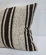 Turkish Hemp Pillow Cushion Natural Cream Black Pillow Cushion Cover 24" x 24" #9314