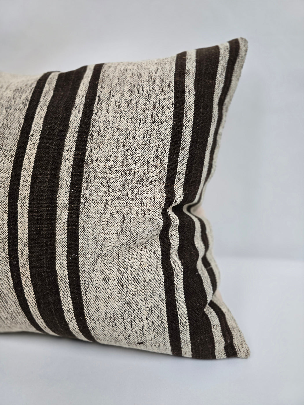 Turkish Hemp Pillow Cushion Natural Cream Black Pillow Cushion Cover 24" x 24" #9314