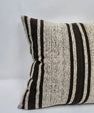 Turkish Hemp Pillow Cushion Natural Cream Black Pillow Cushion Cover 24" x 24" #9314