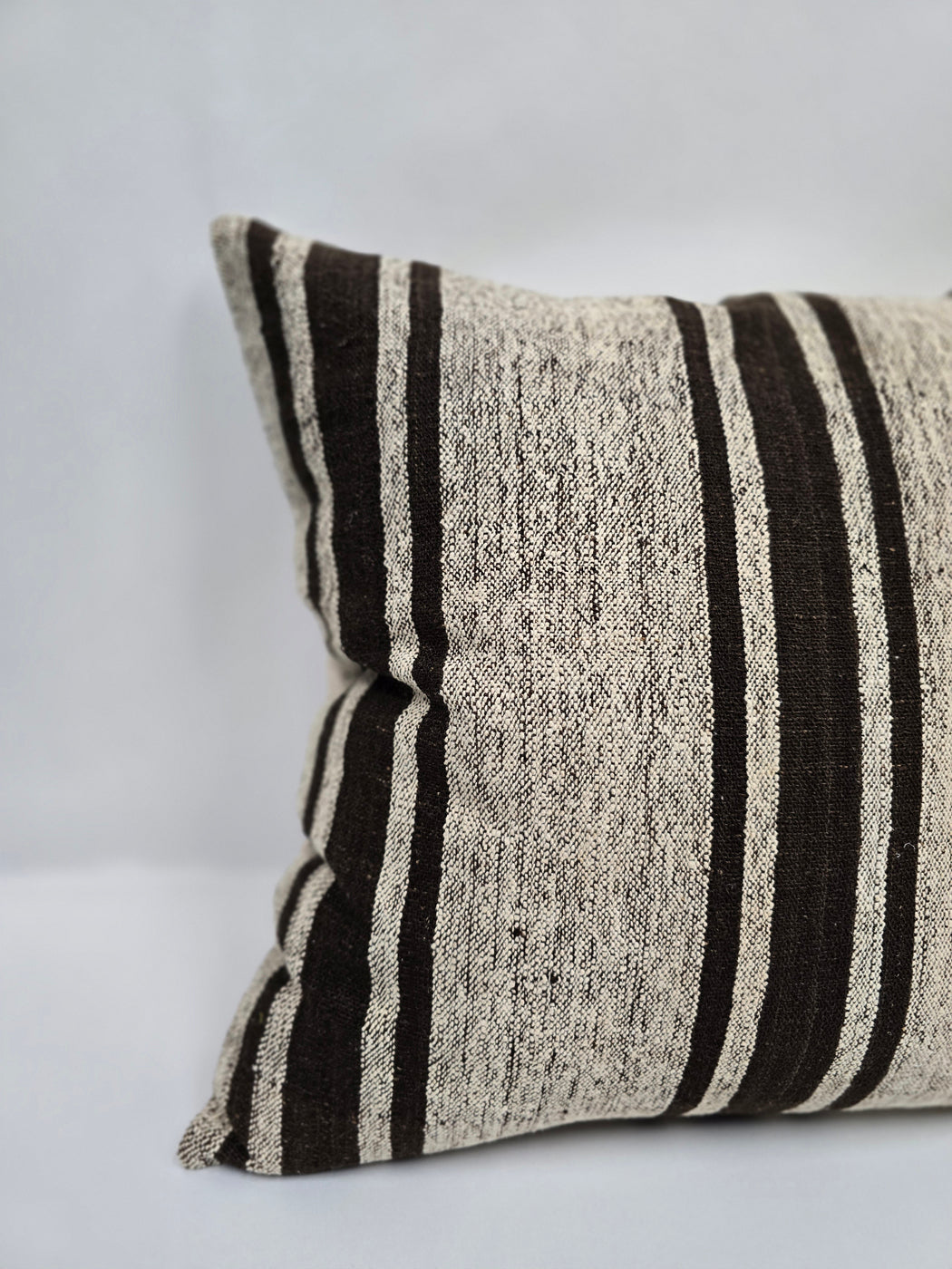 Turkish Hemp Pillow Cushion Natural Cream Black Pillow Cushion Cover 24" x 24" #9314