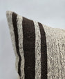 Turkish Hemp Pillow Cushion Natural Cream Black Pillow Cushion Cover 24" x 24" #9314