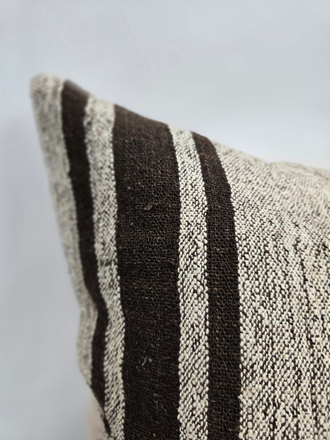 Turkish Hemp Pillow Cushion Natural Cream Black Pillow Cushion Cover 24" x 24" #9314