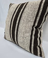 Turkish Hemp Pillow Cushion Natural Cream Black Pillow Cushion Cover 24" x 24" #9314