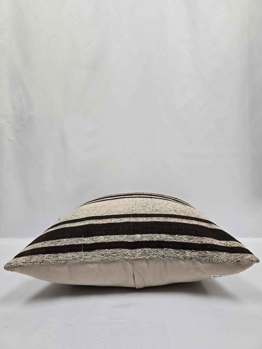 Turkish Hemp Pillow Cushion Natural Cream Black Pillow Cushion Cover 24" x 24" #9314