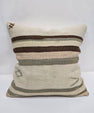 Turkish Hemp Pillow Cushion Natural Cream Brown Pillow Cushion Cover 24" x 24" #9310