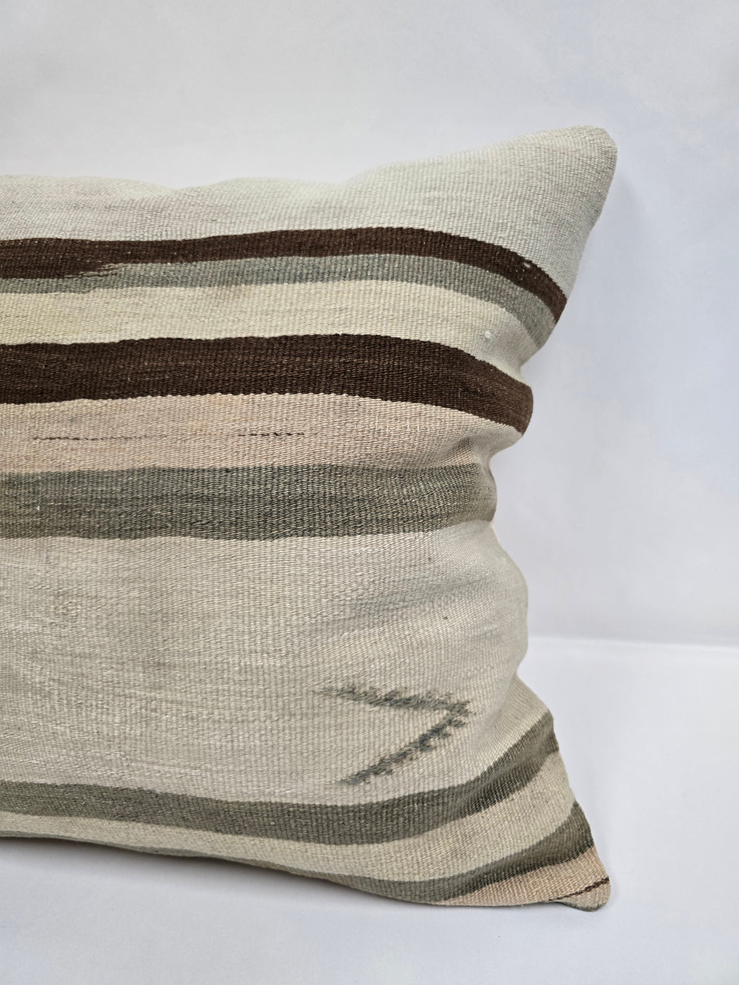 Turkish Hemp Pillow Cushion Natural Cream Brown Pillow Cushion Cover 24" x 24" #9310