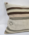 Turkish Hemp Pillow Cushion Natural Cream Brown Pillow Cushion Cover 24" x 24" #9310
