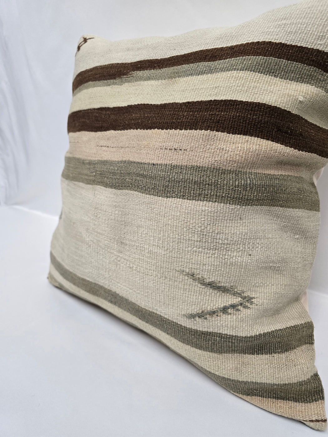 Turkish Hemp Pillow Cushion Natural Cream Brown Pillow Cushion Cover 24" x 24" #9310