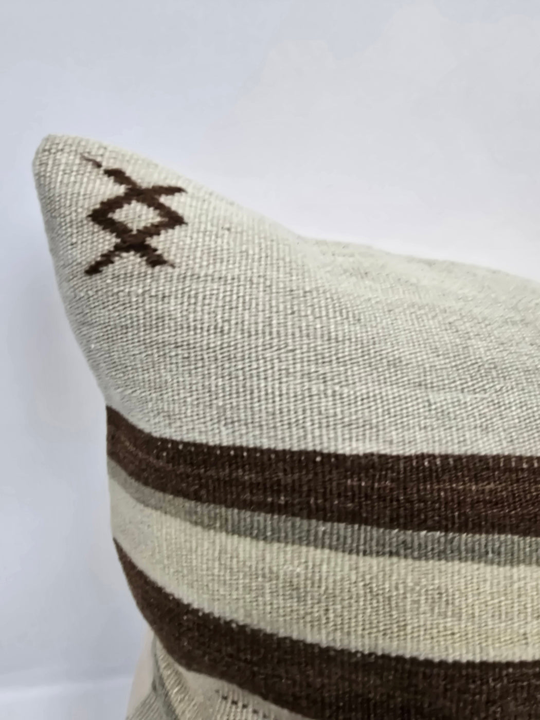 Turkish Hemp Pillow Cushion Natural Cream Brown Pillow Cushion Cover 24" x 24" #9310