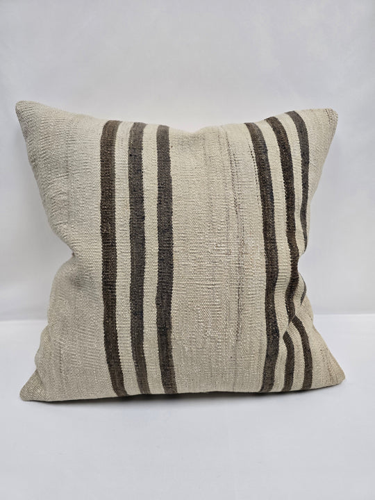 Turkish Hemp Pillow Cushion Natural Cream Brown Pillow Cushion Cover 24" x 24" #9308