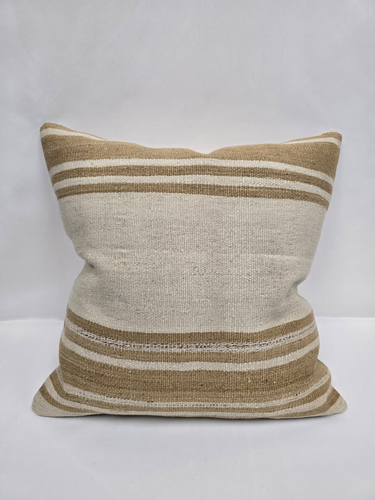 Turkish Hemp Pillow Cushion Natural Cream Tan Pillow Cushion Cover 24" x 24" #9306
