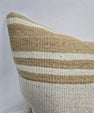 Turkish Hemp Pillow Cushion Natural Cream Tan Pillow Cushion Cover 24" x 24" #9306