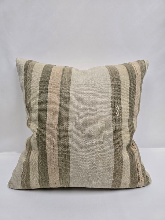 Turkish Hemp Pillow Cushion Natural Cream Green Pillow Cushion Cover 24" x 24" #9305