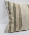 Turkish Hemp Pillow Cushion Natural Cream Green Pillow Cushion Cover 24" x 24" #9305