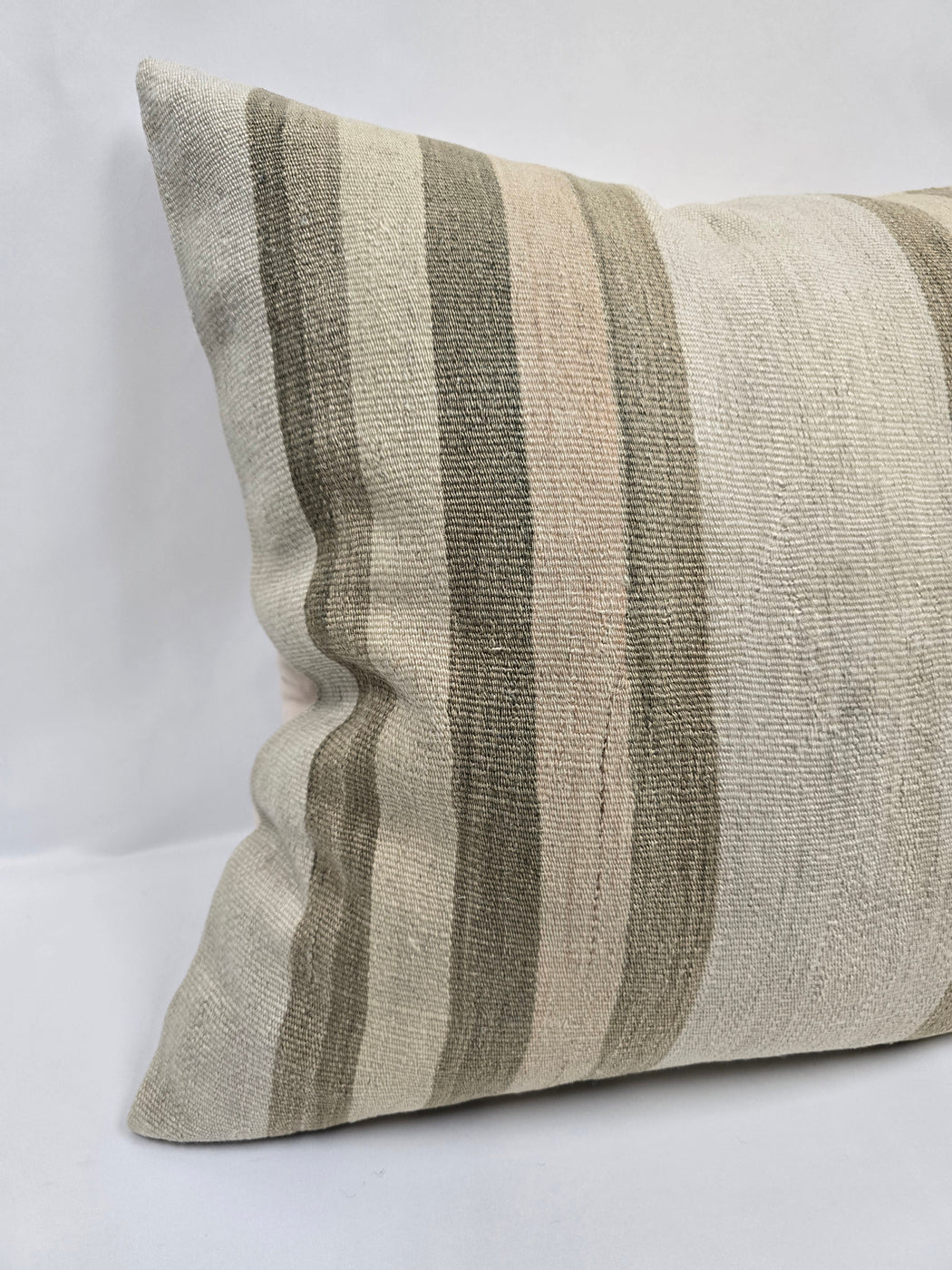 Turkish Hemp Pillow Cushion Natural Cream Green Pillow Cushion Cover 24" x 24" #9305