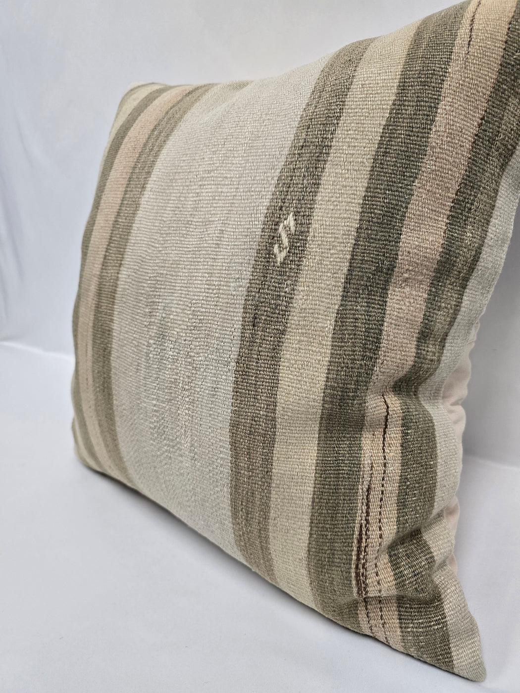 Turkish Hemp Pillow Cushion Natural Cream Green Pillow Cushion Cover 24" x 24" #9305