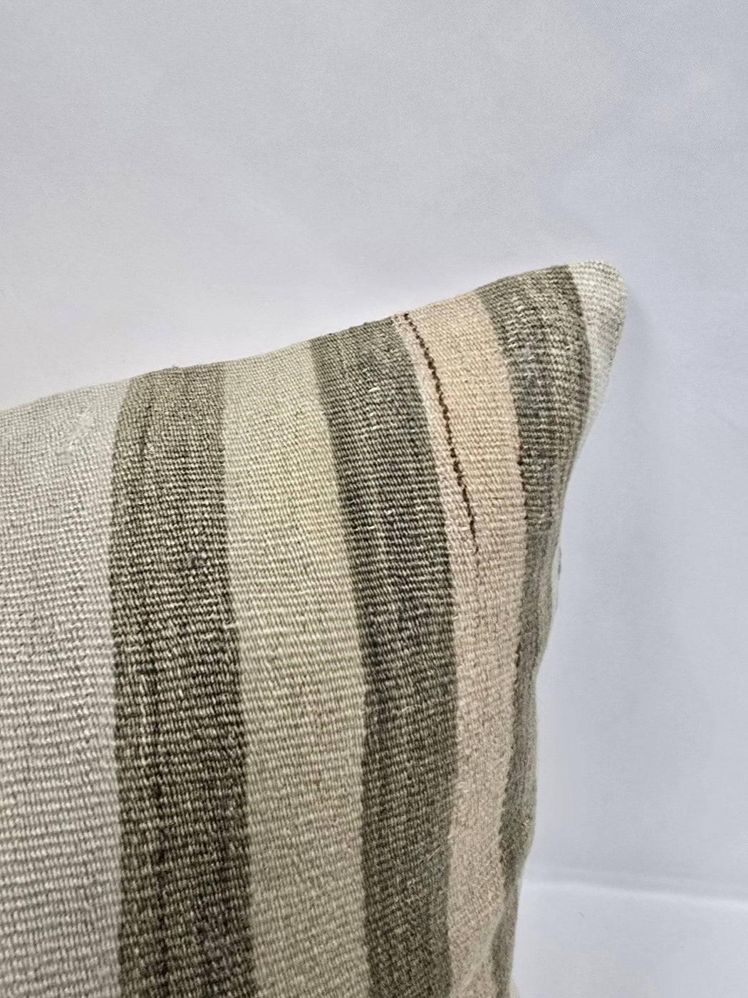 Turkish Hemp Pillow Cushion Natural Cream Green Pillow Cushion Cover 24" x 24" #9305