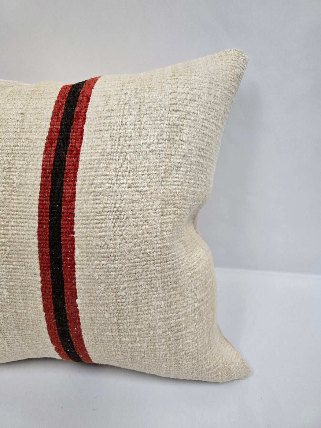 Turkish Hemp Pillow Cushion Natural Cream Black Orange Pillow Cushion Cover 24" x 24" #9304