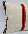 Turkish Hemp Pillow Cushion Natural Cream Black Orange Pillow Cushion Cover 24" x 24" #9304