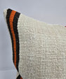 Turkish Hemp Pillow Cushion Natural Cream Black Orange Pillow Cushion Cover 24" x 24" #9304