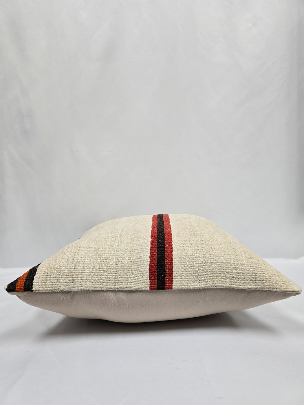 Turkish Hemp Pillow Cushion Natural Cream Black Orange Pillow Cushion Cover 24" x 24" #9304