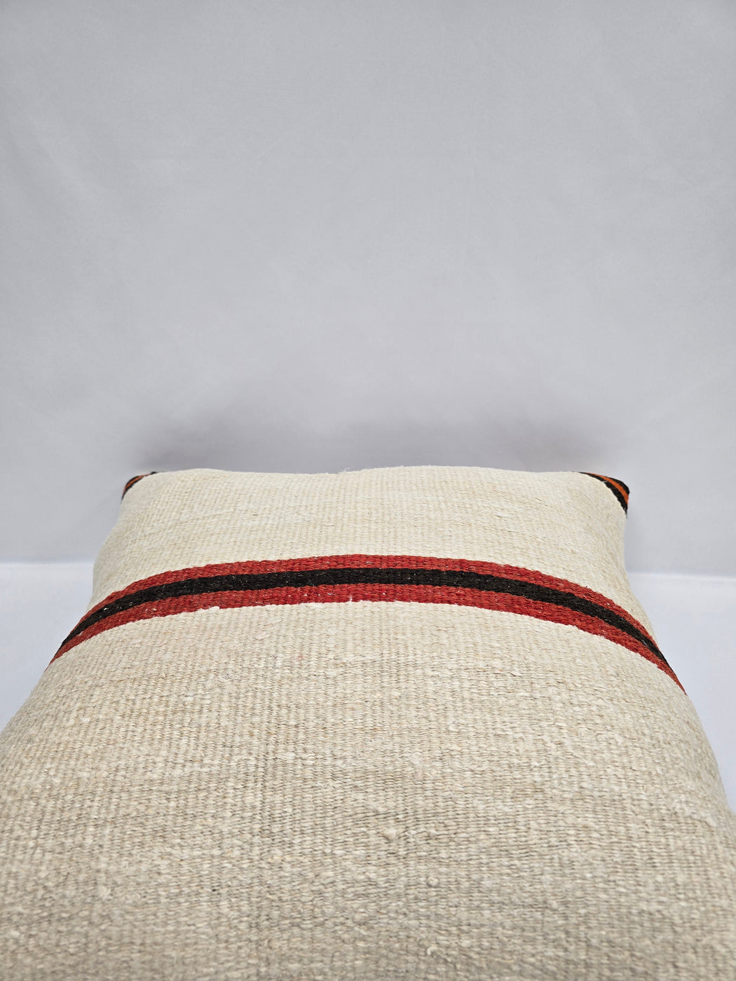 Turkish Hemp Pillow Cushion Natural Cream Black Orange Pillow Cushion Cover 24" x 24" #9304