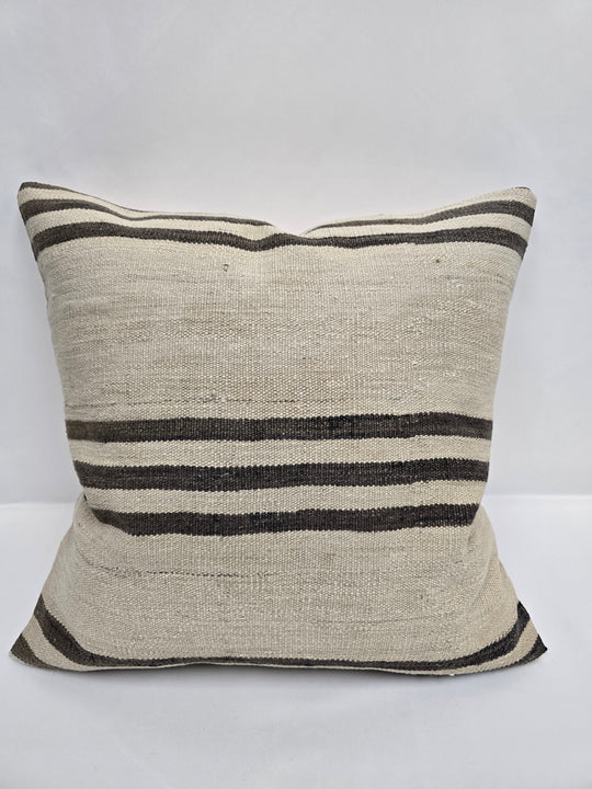 Turkish Hemp Pillow Cushion Natural Cream Brown Pillow Cushion Cover 24" x 24" #9302