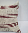 Turkish Hemp Pillow Cushion Natural Cream Black Pillow Cushion Cover 24" x 24" #9296