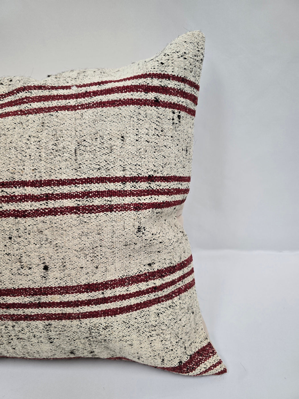 Turkish Hemp Pillow Cushion Natural Cream Black Pillow Cushion Cover 24" x 24" #9296