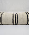 Turkish Lumbar Rug Pillow Cream Black Brown Cushion Cover Hemp Pillow 14" x 40" #9451